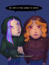 3643103__safe_artist-colon-summerfires_part+of+a+set_adagio+dazzle_aria+blaze_human_g4_clothes_denim_disguise_disguised+siren_duo_duo+female_female_hoodie_human