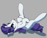 rarity laying tongue out