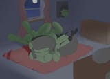 3643634__safe_artist-colon-nutsypone_oc_oc-colon-filly+anon_pony_blanket_cuddling_curled+up_duo_female_filly_foal_moon_night_sleeping_window