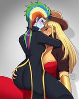3644042__safe_artist-colon-masterdestroyzj_applejack_rainbow+dash_human_equestria+girls_g4_ass_blushing_breasts_busty+applejack_butt_butt+touch_duo_duo+female_f