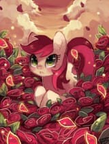 225466__dead+source_safe_artist-colon-suikuzu_roseluck_beautiful_earth+pony_female_flower_mare_pony_rose_rose+petals_signature_solo