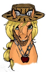 1542321__safe_artist-colon-pantheracantus_applejack_colored_gyro+zeppeli_jojo&#039;s+bizarre+adventure_simple+background_solo_steel+ball+run
