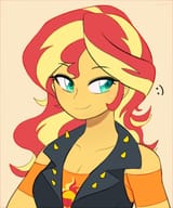 2044446__safe_artist-colon-maren_sunset+shimmer_equestria+girls_g4_my+little+pony+equestria+girls-colon-+better+together_breasts_bust_cleavage_clothes_cute_cuti