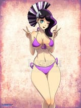 1321203__suggestive_artist-colon-layerth_zecora_bikini_breasts_busty+zecora_clothes_female_human_humanized_light+skin_obtrusive+watermark_solo_solo+fem