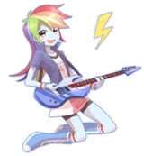 1054320__safe_artist-colon-ryuu_rainbow+dash_equestria+girls_clothes_guitar_simple+background_skirt_solo_white+background