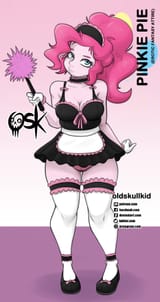 2662770__suggestive_artist-colon-oldskullkid_part+of+a+set_pinkie+pie_equestria+girls_g4_apron_breasts_busty+pinkie+pie_choker_cleavage_clothes_dress_duster_fem