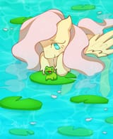 3182090__safe_artist-colon-shinehop69_derpibooru+import_fluttershy_frog_pegasus_pony_-colon-3_blush+sticker_blushing_