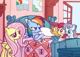 25845__safe_artist-colon-creepycurse_artist-colon-rustydooks_apple+bloom_fluttershy_rainbow+dash_scootaloo_sweetie+belle_earth+pony_pegasus_pony_backwards+the