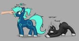 3630948__safe_artist-colon-queen-dash-razlad_oc_oc+only_oc-colon-maelfrost_human_pony_robot_robot+pony_-colon-t_ass+up_boop_butt_daily+mael_eyes+closed_face+dow