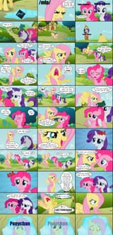 376109__safe_artist-colon-hazama_edit_edited+screencap_screencap_fluttershy_globe+trotter_pinkie+pie_rarity_g4_my+little+pony-colon-+friendship+is+magic_puttin