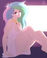 1346402__suggestive_artist-colon-souladdicted_princess+celestia_adorasexy_beautiful_breasts_cleavage_clothes_cute_dress_female_human_humanized_looking+