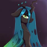 3646568__safe_artist-colon-nnaly_queen+chrysalis_changeling_g4_bust_portrait_solo