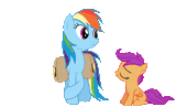 Dash Scootaloo nose on nose boop rubbing