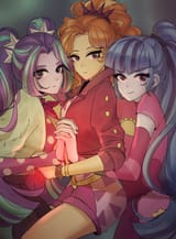 2062917__safe_artist-colon-tcn1205_adagio+dazzle_aria+blaze_sonata+dusk_equestria+girls_g4_bracelet_clothes_female_gem_jacket_jewelry_leather+jacket_looking+at+
