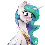 1300158__safe_artist-colon-silfoe_derpibooru+import_princess+celestia_alicorn_pony_royal+sketchbook_blushing_bust_cute_cutelestia_ear+blush_female_horn