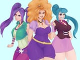 751545__safe_artist-colon-sundown_adagio+dazzle_aria+blaze_sonata+dusk_human_equestria+girls_g4_my+little+pony+equestria+girls-colon-+rainbow+rocks_breasts_bus
