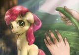 857003__safe_apple+bloom_female_pony_earth+pony_cute_human_filly_crying_sweat_sad_hand_wet_wet+mane_adorabloom_hose_artist-colon-mrs1989