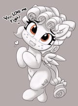 2142028__safe_artist-colon-pabbley_cozy+glow_pegasus_pony_g4_belly+button_cozybetes_cute_dialogue_ear+fluff_female_filly_floating+heart_foal_gray+background_hea