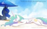 3579746__safe_artist-colon-kjara-dash-draws_artist-colon-raikoh_derpibooru+import_princess+celestia_princess+luna_alicorn_pony_g4_beach_cute_eyes+close