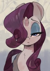 3581084__safe_artist-colon-nookprint_rarity_pony_unicorn_g4_chest+fluff_female_front+view_hair+over+one+eye_horn_lidded+eyes_looking+at+you_mare_rarity+is+not+a