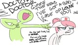 1113575__safe_oc_human_oc-colon-anon_unamused_nurse+redheart_annoyed_artist-colon-nobody_song+reference_flirting
