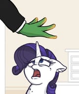 1494385__safe_artist-colon-plunger_rarity_oc_oc-colon-anon_human_pony_unicorn_4chan_cheeto+dust_clothes_dirty_do+not+want_drawthread_female_imminent+petting_mar