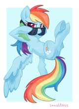 2856047__safe_artist-colon-lanshtoss_rainbow+dash_pegasus_pony_crossed+legs_female_looking+at+you_looking+over+sunglasses_mare_simple+background_smiling_solo_sp