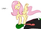 1423333__artist+needed_safe_fluttershy_oc_oc-colon-anon_pony_simple+background_trampling_white+background