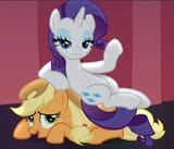 2267608_safe_screencap_applejack_rarity_fame_2Band_2Bmisfortune_cropped_duo_lidded_2Beyes_sitting_2Bon_sitting_2Bon_2Bpony