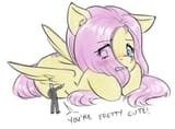 739404__safe_artist-colon-alloyrabbit_derpibooru+import_fluttershy_oc_oc-colon-anon_human_pony_blushing_captain+obvio