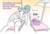 3543498__safe_artist-colon-jargon+scott_derpibooru+import_princess+celestia_twilight+sparkle_alicorn_pony_unicorn_g4_alternate+hairstyle_beach+chair_be