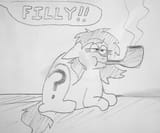 3652642__safe_artist-colon-dhm_oc_oc-colon-filly+anon_4chan_behaving+like+a+cat_female_filly_foal_garfield_implied+twilight+sparkle_meme_monochrome_pencil+drawi