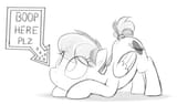 2597004__safe_artist-colon-dtcx97_oc_oc+only_oc-colon-apogee_pony_boop+request_face+down+ass+up_female_filly_grayscale_monochrome_solo