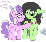1834089__safe_artist-colon-lockhe4rt_diamond+tiara_silver+spoon_oc_oc-colon-anon_oc-colon-filly+anon_pony_g4_blushing_collar_cross-dash-popping+veins_drawthread