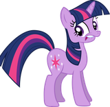 Twilight Sparkle Cringing and raises her tail