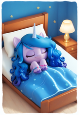 Mini Izzy in the bed