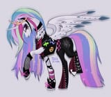 3585299__safe_artist-colon-peachmichea_derpibooru+import_princess+celestia_alicorn_pony_g4_choker_clothes_ear+piercing_earring_female_fishnet+clothing_