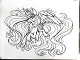 3571708__safe_artist-colon-dandy_manebooru+import_princess+celestia_alicorn_pony_g4_black+and+white_clothes_crown_cutie+mark_female_grayscale_hoof+shoe