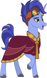 1829377__safe_artist-colon-cloudy+glow_hoo27far_pony_saddle+arabian_unicorn_g4_my+little+pony-colon-+friendship+is+magic_road+to+friendship_clothes_goggles_male