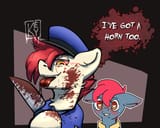 3597735__grotesque_artist-colon-key_apple+split_care+package_earth+pony_pegasus_pony_g4_apple+family+member_blood_blood+splatter_blood+stains_blushing_bust_coll