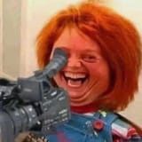 Laughing chucky with a camcorder