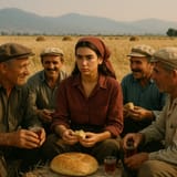 Dua Lipa sits down over bread and tea with fellow farmers