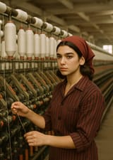 Dua Lipa works at a textile factory