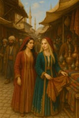 Dua Lipa and Ava Max at a bazaar