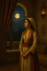 Dua Lipa stares up at the moon from her chamber