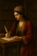 Dua Lipa writes poetry in the library