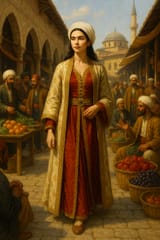 Dua Lipa walks through a bazaar