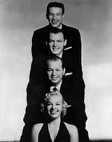 Jaye P Morgan with her 3 brothers in 1959