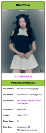 chaeyeon profile