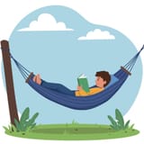 a-young-boy-relaxing-in-a-blue-hammock-surrounded-by-greenery-enjoying-a-book-in-a-flat-illustration-vector